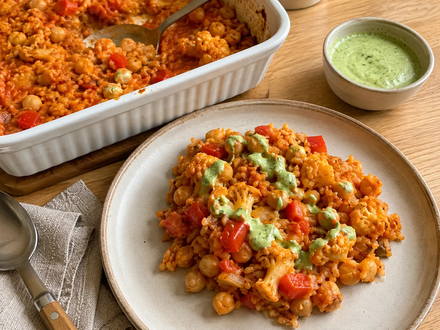Tandoori Chickpea Lentil Bake